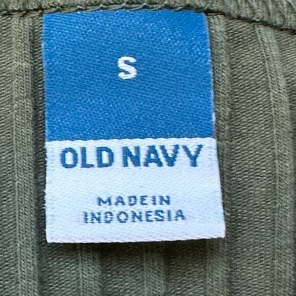 NWT Old Navy Tank Top Womens S Green Fitted Lettuce Edge Ribbed Knit Basic - Picture 3 of 4